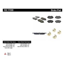 Centric Parts 102.04070 102 Series Semi Metallic Standard Brake Pad 