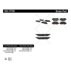 Centric C-Tek Semi-Metallic Brake Pads 102.17750