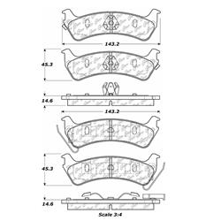 Centric C-Tek Ceramic Brake Pads for 1994-1998 GRAND CHEROKEE - 103.06660