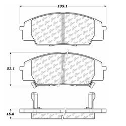 Centric C-Tek Ceramic Brake Pads for 2006-2011 CIVIC, 2002-2006 RSX, 2000-2009 S2000 - 103.08290