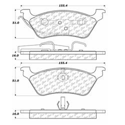 Centric C-Tek Ceramic Brake Pads for 2001-2007 CARAVAN, GRAND CARAVAN, TOWN & COUNTRY - 103.08580