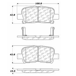 Centric C-Tek Ceramic Brake Pads for 2001-2006 MDX, 2002-2004 ODYSSEY, 2003-2008 PILOT - 103.08650
