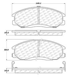 Centric C-Tek Ceramic Brake Pads for 2001-2005 SANTA FE, 2002-2003 SEDONA - 103.09030