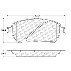 Centric C-Tek Ceramic Brake Pads for 2005-2006 CAMRY, 2002-2003 ES300, 2004-2006 ES330 - 103.09060
