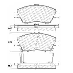 Centric C-Tek Ceramic Brake Pads for 2003-2012 CIVIC, 2013-2014 ILX - 103.09480