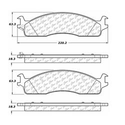 Centric C-Tek Ceramic Brake Pads for 2003-2008 RAM 3500, RAM 2500, 2006-2008 RAM 1500 - 103.09650