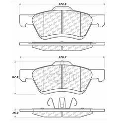 Centric C-Tek Ceramic Brake Pads for 2005-2012 ESCAPE, 2005-2011 MARINER, 2005-2010 TRIBUTE - 103.10470