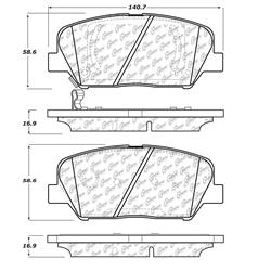 Centric C-Tek Ceramic Brake Pads for 2010-2016 GENESIS COUPE, 2011-2015 OPTIMA - 103.14130