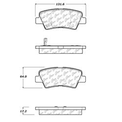 Centric C-Tek Ceramic Brake Pads for 2012-2017 AZERA, 2011-2016 OPTIMA, 2009-2015 SONATA - 103.14450