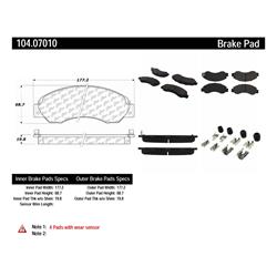 Centric Posi Quiet Semi-Metallic Brake Pads for 1999-2004 1200, 2005-2007 1300, 1994-2010 1400 - 104.07010
