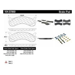 Centric Posi Quiet Semi-Metallic Brake Pads 104.07860