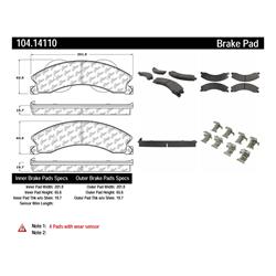 Centric Posi Quiet Semi-Metallic Brake Pads 104.14110