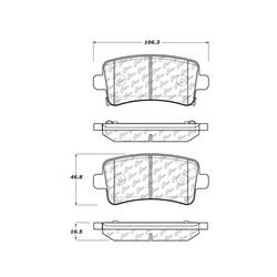 Centric Posi Quiet Semi-Metallic Brake Pads 104.14302