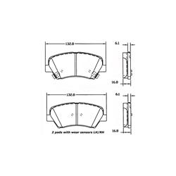 Centric Posi Quiet Semi-Metallic Brake Pads for 2011-2016 ELANTRA, 2013-2014 ELANTRA COUPE - 104.15430