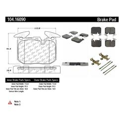 Centric Posi Quiet Semi-Metallic Brake Pads 104.16090