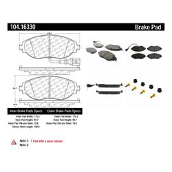 Centric Posi Quiet Semi-Metallic Brake Pads 104.16330