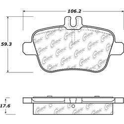 Centric Posi Quiet Semi-Metallic Brake Pads for 2014-2019 CLA250, 2015-2020 GLA250 - 104.16462