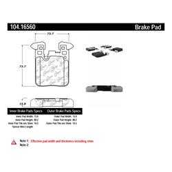 Centric Posi Quiet Semi-Metallic Brake Pads 104.16560