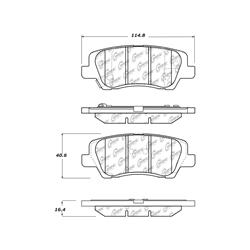 Centric Posi Quiet Semi-Metallic Brake Pads for 2013-2019 ATS, 2014-2019 CTS - 104.16590