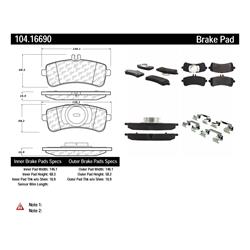 Centric Posi Quiet Semi-Metallic Brake Pads 104.16690