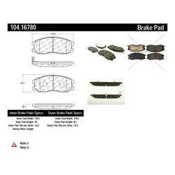 Centric Posi Quiet Semi-Metallic Brake Pads for 2014-2015 CAPTIVA SPORT - 104.16780