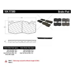 Centric Posi Quiet Semi-Metallic Brake Pads for 2013-2016 M5, 2012-2018 M6, 2014-2017 M6 GRAN COUPE - 104.17380