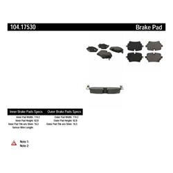 Centric Posi Quiet Semi-Metallic Brake Pads 104.17530