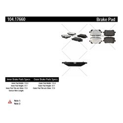Centric Premium Semi-Metallic Brake Pads for 2014-2021 CHARGER - 104.17660