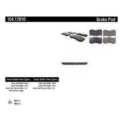 Centric Posi Quiet Semi-Metallic Brake Pads 104.17810