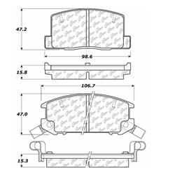 Centric Posi Quiet Ceramic Brake Pads for 1991-1995 MR2, 2000-2005 MR2 SPYDER - 105.06570