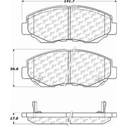 Centric Posi Quiet Ceramic Brake Pads for 2016-2021 CIVIC, 2016 CR-Z - 105.09143
