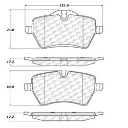 Centric Posi Quiet Ceramic Brake Pads for 2006-2015 COOPER, 2011-2016 COOPER COUNTRYMAN, 2013-2016 COOPER PACEMAN - 105.12040