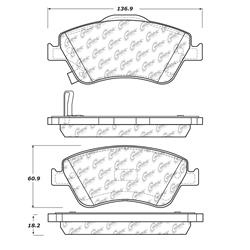 Centric Posi Quiet Ceramic Brake Pads for 2009-2014 COROLLA - 105.15710