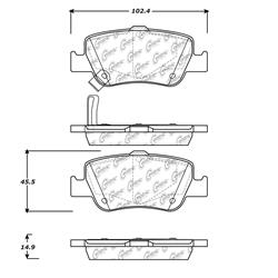 Centric Posi Quiet Ceramic Brake Pads for 2009-2014 COROLLA - 105.15720