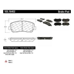 Centric Posi Quiet Ceramic Brake Pads for 2015-2017 200, 2016 DART - 105.16402