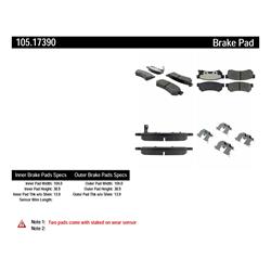 Centric Posi Quiet Ceramic Brake Pads for 2015 SPARK, 2014-2016 SPARK EV - 105.17390