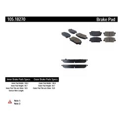 Centric Posi Quiet Ceramic Brake Pads for 2017-2018 FORTE, FORTE5, 2016-2017 VELOSTER - 105.18270