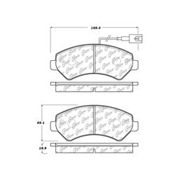 Centric Posi Quiet Semi-Metallic Brake Pads for 2014-2024 PROMASTER 1500, PROMASTER 2500, PROMASTER 3500 - 106.15401