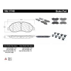 Centric Posi Quiet Semi-Metallic Brake Pads 106.17740