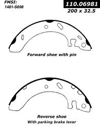 Centric C-Tek Standard Brake Shoes for 1995-1996 STRATUS, CIRRUS, 1996 BREEZE - 110.06981