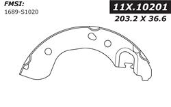 Centric Premium Brake Shoes for 2012-2019 VERSA, 2014-2019 VERSA NOTE - 111.10201