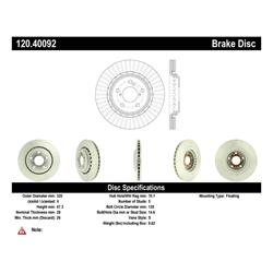 Centric Premium Brake Rotors 120.40092