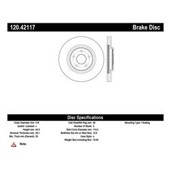 Centric Premium Brake Rotors for 2014-2017 ROGUE - 120.42117