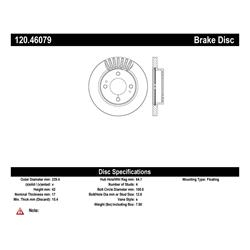 Centric Premium Brake Rotors 120.46079