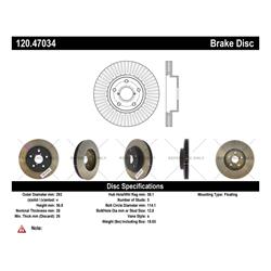 Centric Premium Brake Rotors for 2015-2019 LEGACY - 120.47034