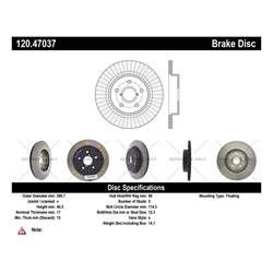 Centric Premium Brake Rotors for 2015-2023 LEGACY, OUTBACK, 2016-2021 WRX - 120.47037