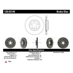 Centric Premium Brake Rotors for 2014-2019 CORVETTE - 120.62146