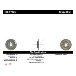 Centric Premium Brake Rotors for 2016-2018 ENVISION - 120.62175