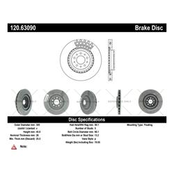 Centric Premium Brake Rotors for 2015-2022 PROMASTER CITY - 120.63090