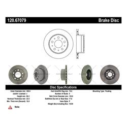 Centric Premium Brake Rotors for 2014-2020 PROMASTER 1500, PROMASTER 2500, PROMASTER 3500 - 120.67079